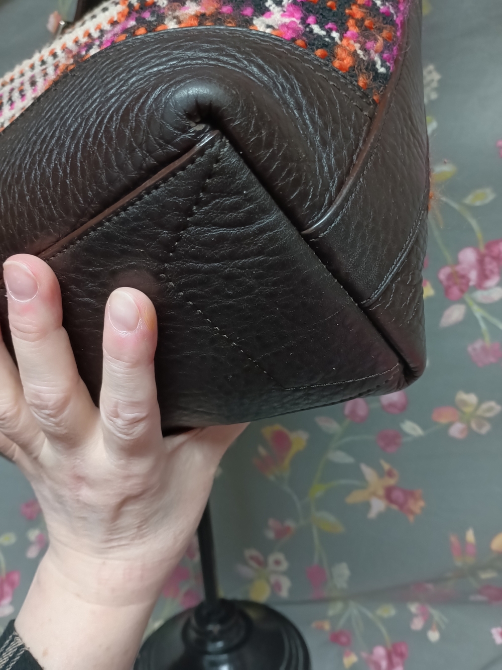 COACH Legacy Duffle Plaid Wool & Leather Hobo Bag 21146 - Picture 7 of 12